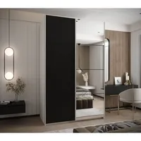 Skriňa s posuvnými dverami so zrkadlom Lux 3 160 Biela Čierna
