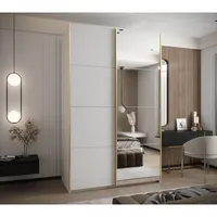 Skriňa s posuvnými dverami so zrkadlom Lux 3 160 Biela