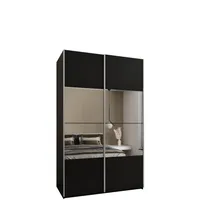 Skriňa s posuvnými dverami so zrkadlom Lux 4 160 Čierna