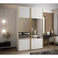 Skriňa s posuvnými dverami so zrkadlom Lux 4 160 Biela