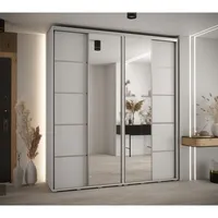 Skriňa s posuvnými dverami so zrkadlom Davos 5 210 cm 45 cm hĺbky Biela
