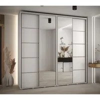 Skriňa s posuvnými dverami so zrkadlom Davos 5 240 45 cm hĺbky Biela