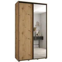 Skriňa s posuvnými dverami so zrkadlom vysoká Davos 3 140 hĺbka 45 cm Svetlohnedé drevo