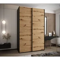 Skriňa s posuvnými dverami Lux 1 160 Svetlohnedé drevo Čierna