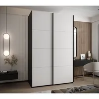 Skriňa s posuvnými dverami Lux 1 160 Biela Čierna