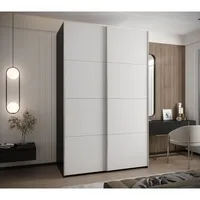 Skriňa s posuvnými dverami Lux 1 160 Biela Čierna