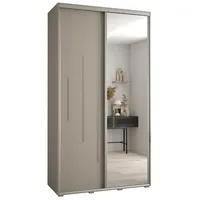 Skriňa s posuvnými dverami so zrkadlom Dakota 13 130 cm 60 cm hĺbky Sivá