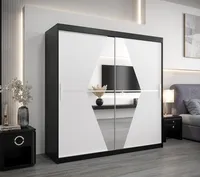Skriňa s posuvnými dverami Boliwia 200 cm Biela Čierna