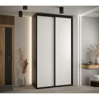 Posuvná skriňa Davos 1 140 cm 45 cm hĺbky Biela Čierna