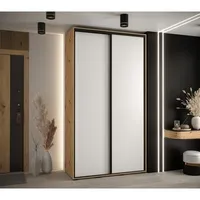 Posuvná skriňa Davos 1 140 cm 45 cm hĺbky Svetlohnedé drevo Biela