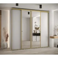 Skriňa s posuvnými dverami so zrkadlom vysoká Davos 3 250 hĺbka 60 cm Biela