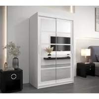 Skriňa s posuvnými dverami so zrkadlom Roma 2 120 Biela