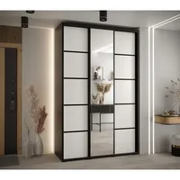 Skriňa s posuvnými dverami so zrkadlom Cannes 5 160 45 cm hĺbky Biela Čierna