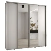 Skriňa s posuvnými dverami so zrkadlom vysoká Davos 3 230 hĺbka 45 cm Biela