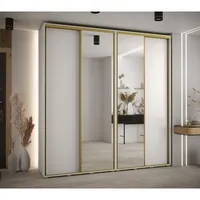 Skriňa s posuvnými dverami so zrkadlom vysoká Davos 3 230 hĺbka 45 cm Biela
