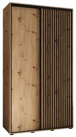 Skriňa s posuvnými dverami Sapporo 1 140 cm 60 cm Svetlohnedé drevo Čierna