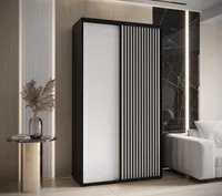 Skriňa s posuvnými dverami Sapporo 1 140 cm 60 cm Biela Čierna