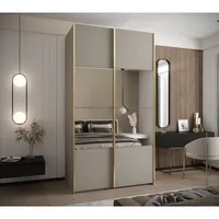 Skriňa s posuvnými dverami so zrkadlom Lux 4 140 Sivá Žltá