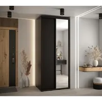 Skriňa s posuvnými dverami so zrkadlom vysoká Davos 3 110 hĺbka 60 cm Čierna