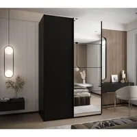 Skriňa s posuvnými dverami so zrkadlom Lux 3 150 Čierna