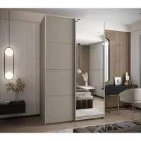 Skriňa s posuvnými dverami so zrkadlom Lux 3 150 Sivá