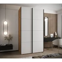 Skriňa s posuvnými dverami Lux 1 140 Svetlohnedé drevo Biela Čierna