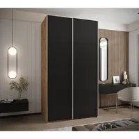 Skriňa s posuvnými dverami Lux 1 140 Svetlohnedé drevo Čierna