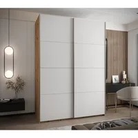 Skriňa s posuvnými dverami Lux 1 170 Svetlohnedé drevo Biela
