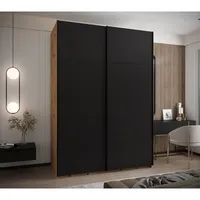Skriňa s posuvnými dverami Lux 1 170 Svetlohnedé drevo Čierna