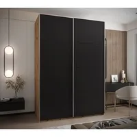 Skriňa s posuvnými dverami Lux 1 170 Svetlohnedé drevo Čierna