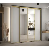 Skriňa s posuvnými dverami so zrkadlom vysoká Davos 3 220 hĺbka 45 cm Biela