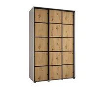 Skriňa Cannes 4 150 hĺbka 60 cm Svetlohnedé drevo Biela Čierna