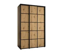 Skriňa Cannes 4 150 hĺbka 60 cm Svetlohnedé drevo Čierna