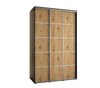 Skriňa Cannes 4 150 hĺbka 60 cm Svetlohnedé drevo Čierna