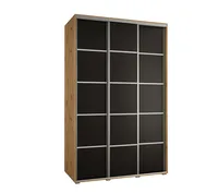 Skriňa Cannes 4 150 hĺbka 60 cm Svetlohnedé drevo Čierna