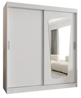 Skriňa s posuvnými dverami so zrkadlom Moka 180 cm Biela