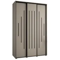 Skriňa s posuvnými dverami vysoká Dakota 12 150 hĺbka 45 cm výška 235,2 cm Sivá Čierna