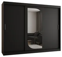 Skriňa s posuvnými dverami so zrkadlom Lucy 250 cm Čierna