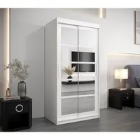 Skriňa s posuvnými dverami so zrkadlom Roma 2 100 Biela
