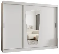 Skriňa s posuvnými dverami so zrkadlom Moka 250 cm Biela