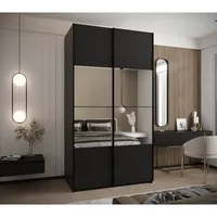 Skriňa s posuvnými dverami so zrkadlom Lux 4 130 Čierna
