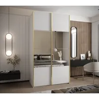 Skriňa s posuvnými dverami so zrkadlom Lux 4 130 Biela