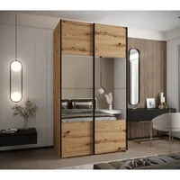 Skriňa s posuvnými dverami so zrkadlom Lux 4 130 Svetlohnedé drevo