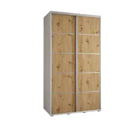 Skriňa Cannes 4 130 hĺbka 60 cm Svetlohnedé drevo Biela Sivá