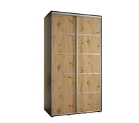 Skriňa Cannes 4 130 hĺbka 60 cm Svetlohnedé drevo Čierna