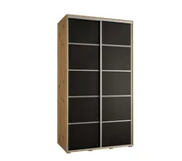 Skriňa Cannes 4 130 hĺbka 60 cm Svetlohnedé drevo Čierna