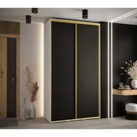 Skriňa s posuvnými dverami Davos 1 130 cm 45 cm hĺbky Biela Čierna