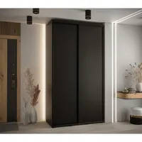 Skriňa s posuvnými dverami Davos 1 130 cm 45 cm hĺbky Čierna