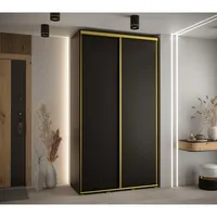 Skriňa s posuvnými dverami Davos 1 130 cm 45 cm hĺbky Čierna