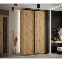 Skriňa s posuvnými dverami Davos 1 130 cm 45 cm hĺbky Svetlohnedé drevo